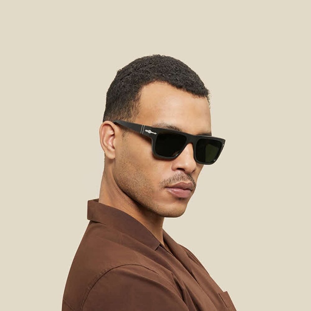 NEW PERSOL PO3348S Sunglasses - Black Frame, Green Lenses (Unisex) - Picture 3 of 3